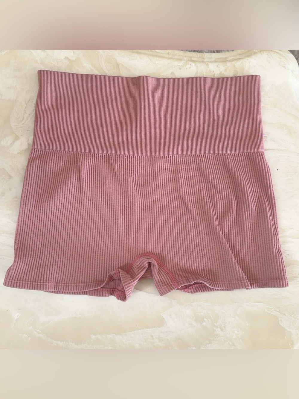 Colsie Pink Ribbed High Waisted Lounge Shorts Size M